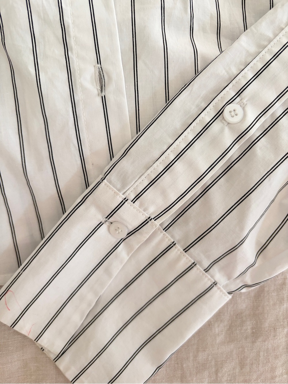 Walter Baker White Button-Down Shirt with Black Stripes
